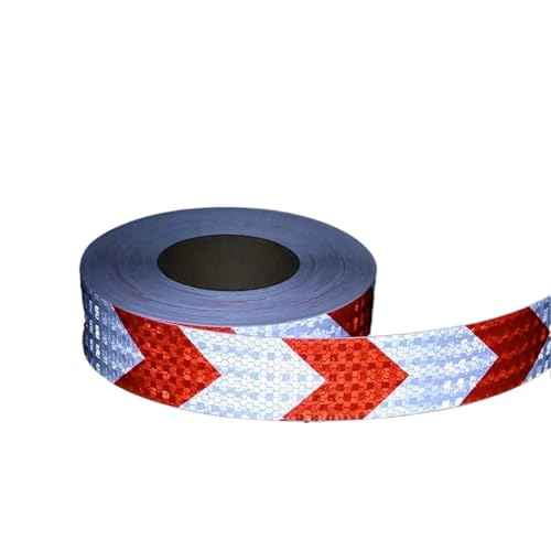 USOHJZ 3PCS Pfeil Reflektierende Sicherheitsband Weiß-Rot Warnung Wasserdichte Aufkleber Im Freien Auffällige Klebefolie for Lkw(White-Red 5cm) von USOHJZ