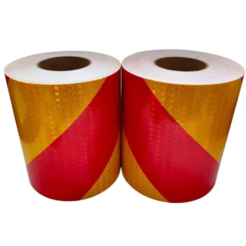 USOHJZ 3PCS Twill Reflektierendes Wasserdichtes Band Gelb-Rot Links Oder Rechts Selbstklebende Reflektoren Auffälligkeit Auto Aufkleber(20CM) von USOHJZ