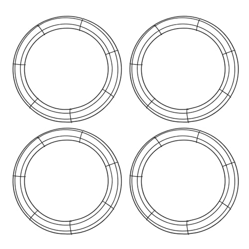 USOHJZ 4 Pcs Runde Kranz Form Schmiedeeisen Dekorationen Draht Rahmen Kreis Blume Girlande von USOHJZ