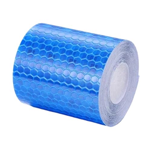 USOHJZ 4 STÜCKE 5 cm * 3,0 m Reflektierendes Klebeband Aufkleber for Licht Warnetikett Aufkleber Sicherheitsmarkierungsband Selbstklebend for Motorrad Fahrradreflektor(Blue) von USOHJZ