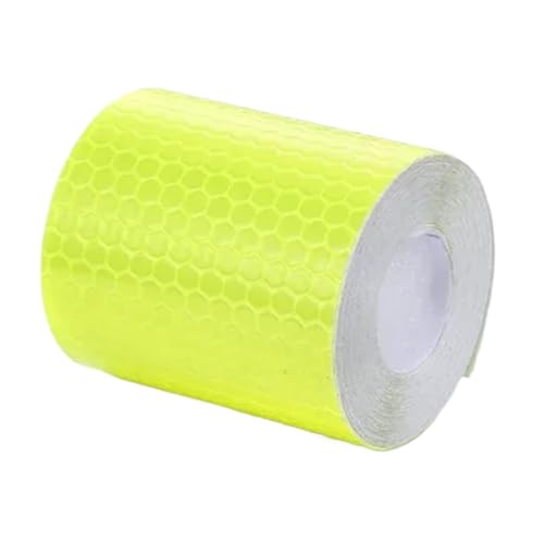 USOHJZ 4 STÜCKE 5 cm * 3,0 m Reflektierendes Klebeband Aufkleber for Licht Warnetikett Aufkleber Sicherheitsmarkierungsband Selbstklebend for Motorrad Fahrradreflektor(Yellow) von USOHJZ