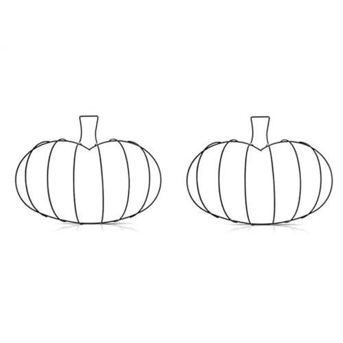 USOHJZ 4 stücke Hexenhut Kürbisförmiger Kranzrahmen Herbstdekor Haustür Hängender Metalldraht Halloween Dekoration(Style2) von USOHJZ