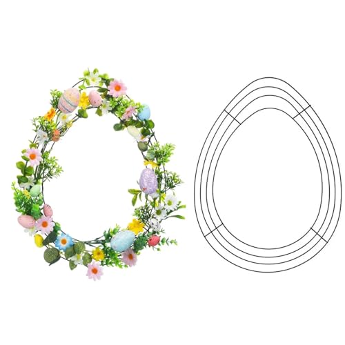 USOHJZ 6 stücke Ostern Bunny Geformt Draht Kranz Rahmen Oval Form Machen Ringe Hoop Unterstützung Blume Anordnung Halten(Style1) von USOHJZ