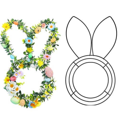 USOHJZ 6 stücke Ostern Bunny Geformt Draht Kranz Rahmen Oval Form Machen Ringe Hoop Unterstützung Blume Anordnung Halten(Style2) von USOHJZ