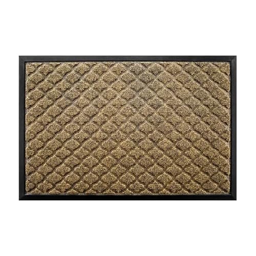 USOHJZ Abriebfeste Haustürmatte, rutschfeste, verschleißfeste Outdoor-Fußmatten for Schuhabstreifer, leicht zu reinigende Eingangs-Fußmatte(Brown,45x75cm) von USOHJZ