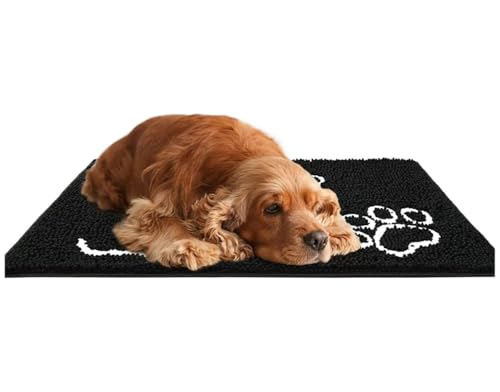 USOHJZ Fußmatte for den Innenbereich, Rutschfester Bodenteppich, for den Schlammeintritt, Fußmatten in belebten Bereichen(Black,50X80cm 32X20inch) von USOHJZ