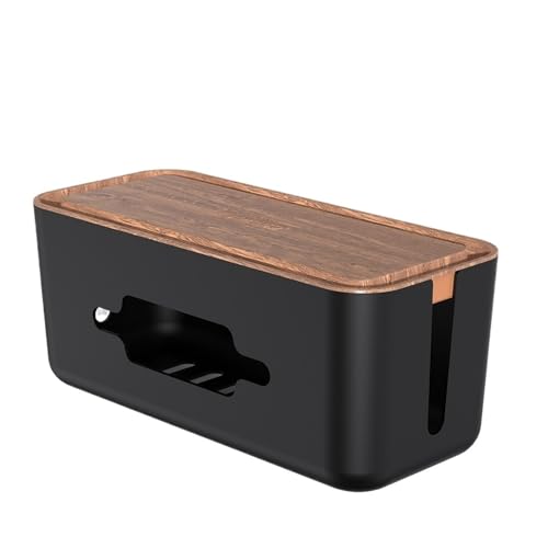 USOHJZ Kabelbox Steckdosenleisten-Aufbewahrungsbox-Organizer for Steckdosen, Desktop-Organisation, Steckdosenschutz(Black) von USOHJZ