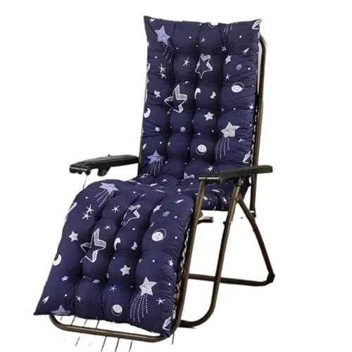 USOHJZ Liegestuhlauflage 1PC Outdoor Balcony Recnelir Backrest Relax Cushion Four Seasons Universal Folding Chair Cushions Outdoor Chaise Lounger Cushion Auflage Gartenliege(Blue 03,48X155cm) von USOHJZ