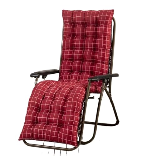 USOHJZ Liegestuhlauflage 1PC Outdoor Balcony Recnelir Backrest Relax Cushion Four Seasons Universal Folding Chair Cushions Outdoor Chaise Lounger Cushion Auflage Gartenliege(Red,48X155cm) von USOHJZ
