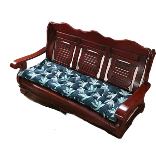 USOHJZ Liegestuhlauflage Dickes Bank-Sitzkissen, Rückenlehne, Stuhl-Sitzpolster, langes Kissen, Kissen, Sofa, Tatami-Bank, dekorativ Auflage Gartenliege(Green Leaves,48x120cm) von USOHJZ