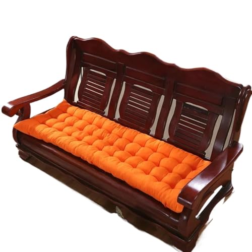 USOHJZ Liegestuhlauflage Dickes Bank-Sitzkissen, Rückenlehne, Stuhl-Sitzpolster, langes Kissen, Kissen, Sofa, Tatami-Bank, dekorativ Auflage Gartenliege(Orange,48x120cm) von USOHJZ