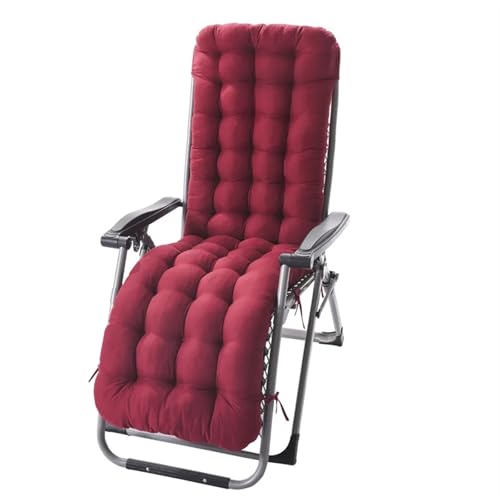 USOHJZ Liegestuhlauflage Herbst Winter Liege Liege Stuhl Sun Lounge Kissen Verdickt doppelseitig Verfügbar Schaukelstuhl Klapp Chaiselongue Kissen Auflage Gartenliege(Wine red,48x170cm) von USOHJZ