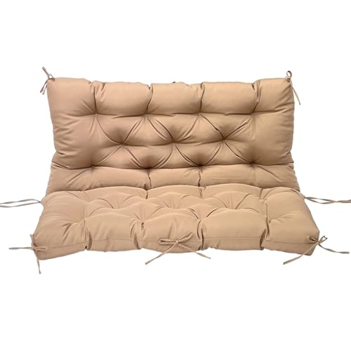 USOHJZ Liegestuhlauflage Outdoor-Bankkissen, wasserdichtes Sonnenschutz-Stuhlkissen, wasserdichtes Indoor-Bankkissen, Veranda-Schaukelkissen Auflage Gartenliege(Khaki,100x100CM) von USOHJZ