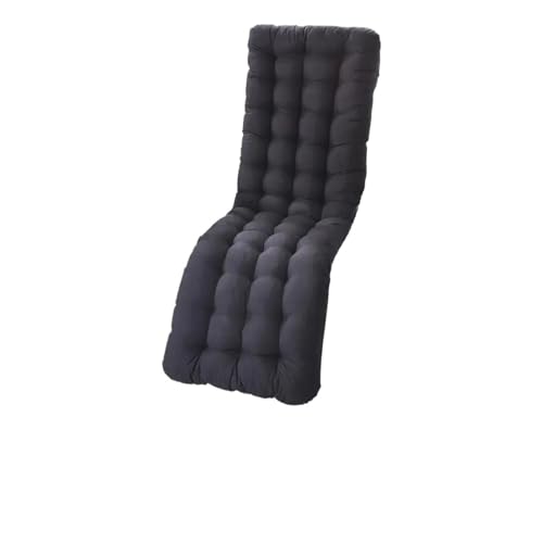 USOHJZ Liegestuhlauflage Recliner Cushion Thickened Rocking Deckchair Comfortable Polyester Garden Pad Replacement Solid Color Beach Seat Pad Sunlounger Auflage Gartenliege(Black B) von USOHJZ