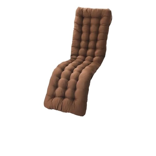 USOHJZ Liegestuhlauflage Recliner Cushion Thickened Rocking Deckchair Comfortable Polyester Garden Pad Replacement Solid Color Beach Seat Pad Sunlounger Auflage Gartenliege(Coffee B) von USOHJZ