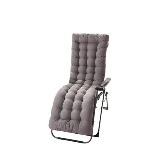 USOHJZ Liegestuhlauflage Recliner Cushion Thickened Rocking Deckchair Comfortable Polyester Garden Pad Replacement Solid Color Beach Seat Pad Sunlounger Auflage Gartenliege(Grey B) von USOHJZ