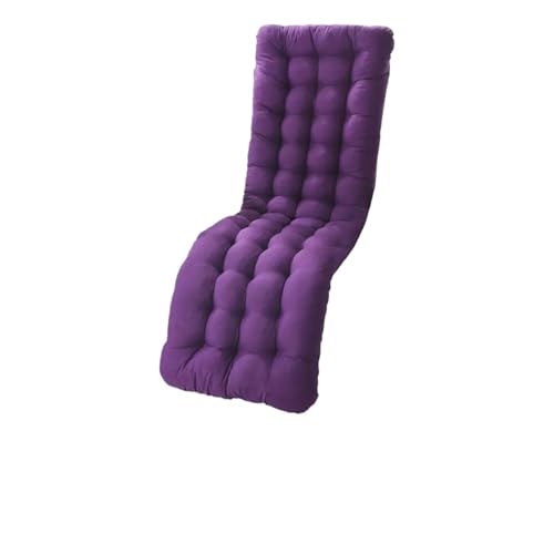 USOHJZ Liegestuhlauflage Recliner Cushion Thickened Rocking Deckchair Comfortable Polyester Garden Pad Replacement Solid Color Beach Seat Pad Sunlounger Auflage Gartenliege(Purple B) von USOHJZ
