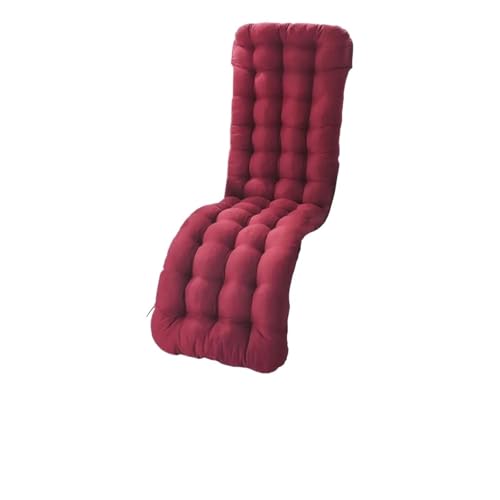 USOHJZ Liegestuhlauflage Recliner Cushion Thickened Rocking Deckchair Comfortable Polyester Garden Pad Replacement Solid Color Beach Seat Pad Sunlounger Auflage Gartenliege(Wine Red C) von USOHJZ