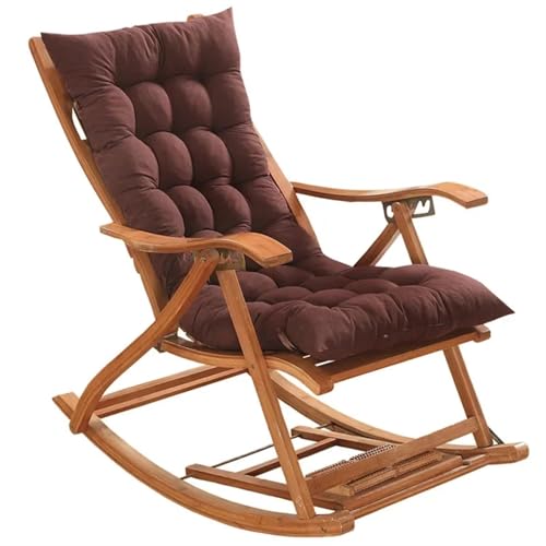 USOHJZ Liegestuhlauflage Schaukelstuhlkissen, Outdoor-Gartenstuhlkissen, rutschfeste Hochlehner-Stuhlpolster, waschbar, Sonnenliegen-Kissen Auflage Gartenliege(Brown) von USOHJZ