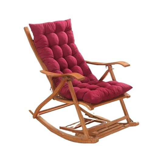 USOHJZ Liegestuhlauflage Schaukelstuhlkissen, Outdoor-Gartenstuhlkissen, rutschfeste Hochlehner-Stuhlpolster, waschbar, Sonnenliegen-Kissen Auflage Gartenliege(Burgundy) von USOHJZ