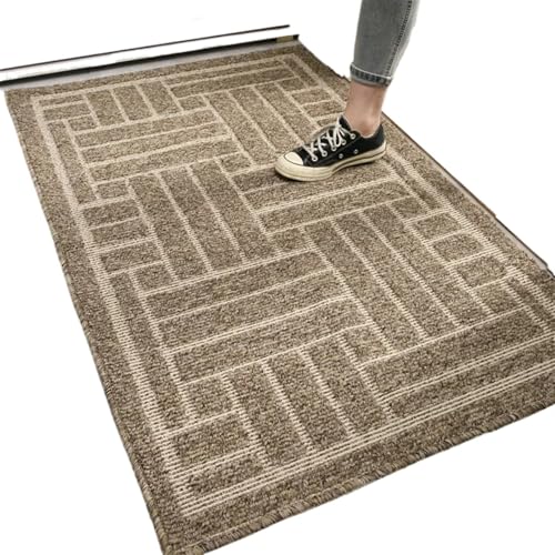 USOHJZ rutschfeste Fußmatte, leicht zu reinigende Eingangsmatte, robuste Fußmatte for den Außenbereich, Fußmatten, Willkommensteppiche(80x100cm,Brown) von USOHJZ
