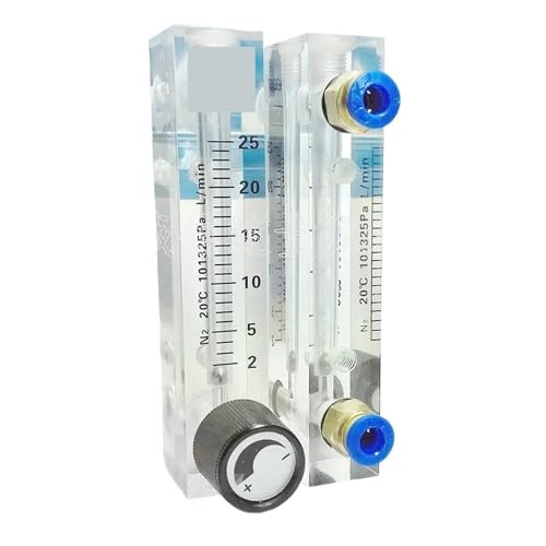 0,1-0,4 0,3-3 2-20 2-25LPM LZM-6T N2 Stickstoff-Durchflussmesser Rotameter mit Ventil Push-In 6mm Rohr(0.3-3LPM) von USRRMPBC