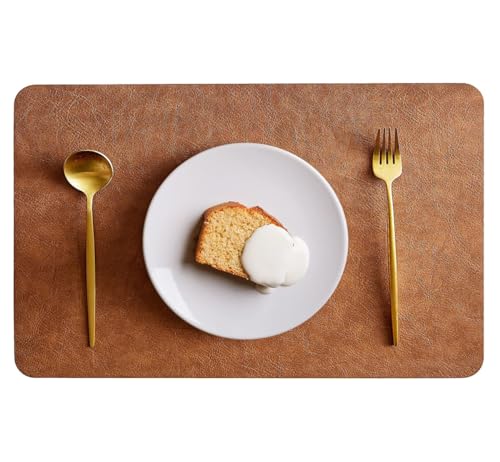 4er Set Tischsets Abwaschbar Leder Platzset und Untersetzer,Wasserdicht Platzdeckchen Tischset für Hause Küche Restaurant und Hotel,45x30cm von USRUTIUD
