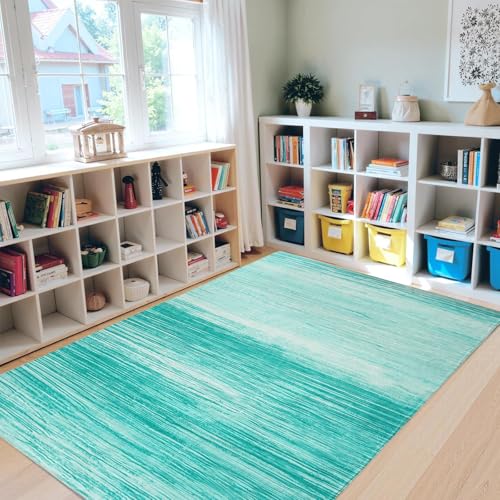 USTIDE Moderner Ombré-Teppich, 12,7 x 17,8 cm, waschbar, abstrakter Überwurf, Teppich für Esszimmer, Schlafzimmer, rutschfest, für Kinderzimmer, Mädchen, Kinderzimmer, Spielzimmer USTIDE Moderner Ombré-Teppich, 12,7 x 17,8 cm, waschbar, abstrakter Überwurf, Teppich für Esszimmer, Schlafzimmer, rutschfest, für Kinderzimmer, Mädchen, Kinderzimmer, Spielzimmer von USTIDE