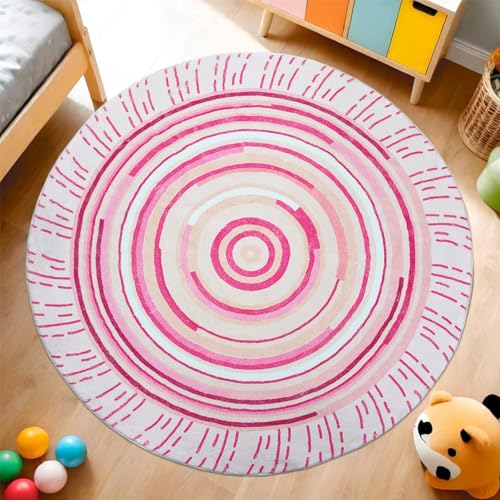 USTIDE Runder Kinderteppich, rosa Lutscher, Krabbelmatte, 15 m, rutschfeste Matte, maschinenwaschbar, Teppich für Mädchen, Schlafzimmer, Wohnzimmer, Esszimmer, Heimbereich USTIDE Runder Kinderteppich, rosa Lutscher, Krabbelmatte, 15 m, rutschfeste Matte, maschinenwaschbar, Teppich für Mädchen, Schlafzimmer, Wohnzimmer, Esszimmer, Heimbereich von USTIDE