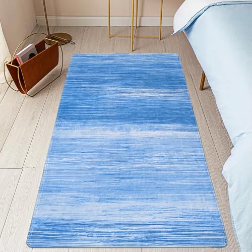 USTIDE Waschbarer Läufer für Flur, 60 x 150 cm, moderner Akzent, Nachttischteppich, rutschfest, niedriger Flor, Eingangsbereich, Teppichläufer für Waschküche, Eingang, Küche von USTIDE