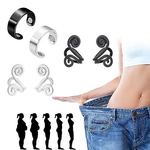 USTNIR 2pcs Lymphatic Drainage Magnetic Ring Akupressur Ohrringe zum Abnehmen Weight Loss Magnetring 4pcs LymphflüSsigkeit Ohrringe Negative Ionen Lymph Ohrringe Magnetische Lymphdrainage Ohrringe von USTNIR