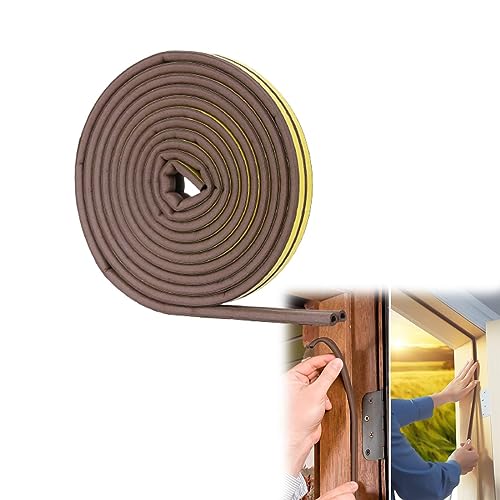 USTNIR Dichtungsband für Türen Fenster 9mm X 6mm, Selbstklebendes Schaumstoffband Türdichtung Fenster, Fensterabdichtung,Schaumstoff Klebeband, Gummidichtung für Kollision Schalldämmung (6M) von USTNIR