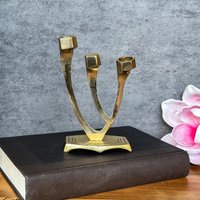 Vintage Waimberg Messing Kerzenleuchter Mid Century Modern 3-Arm Kerzenleuchter von USTreasureBoutique