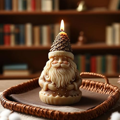 Weihnachtskerzenform zur Kerzenherstellung, 3D-Silikonform für Harzguss, DIY, Gips, Polymerton, Heimdekoration (Weihnachtsmann) von USUKUSI