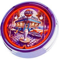 Diner 4, Große Neon-Uhr 17" Zoll | N-0688 Retro Wanduhr Im 50's Style von USWay