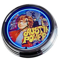 Flipper Austin Powers Stern 2001 Große Neon-Uhr 17" Zoll | N-0565 Retro Wanduhr Im 50's Style von USWay