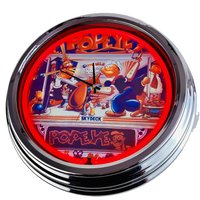 Flipper Popeye Bally 1994 Große Neon-Uhr 17" Zoll | N-0534 Retro Wanduhr Im 50's Style von USWay