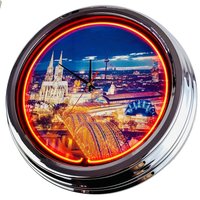 Köln Dom Große Neon-Uhr 17" Zoll | N-0406 Retro Wanduhr Im 50's Style von USWay