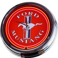 Mustang Große Neon-Uhr 17" Zoll | N-0208 Retro Wanduhr Im 50's Style von USWay