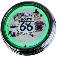 Route 66 Große Neon-Uhr 17" Zoll | N-0422 Retro Wanduhr Im 50's Style von USWay
