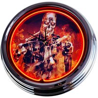 Terminator Endoskeleton Große Neon-Uhr 17" Zoll | N-0483 Retro Wanduhr Im 50's Style von USWay
