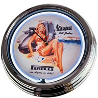 Vespa Große Neon-Uhr 17" Zoll | N-0220 Retro Wanduhr Im 50's Style von USWay