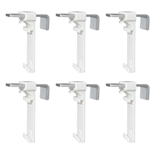 6 Stück Klemmhalter für Klemmfix Rollo, Doppelrollo, Duorollo ohne Bohren zum Klemmen und Kleben, als Zubehör Ersatzteil für die Befestigung am feststehenden PVC-Fenster von UTEFIF