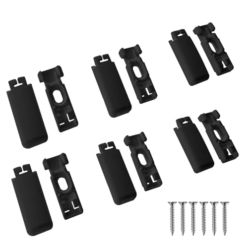 6Kit 12 Stück Spannschuhe für verspannte Plissees,Plissee Ersatzteile klemmträger,für Klebeträger und Stick & Fix Front Klebeplatten（schwarz） von UTEFIF