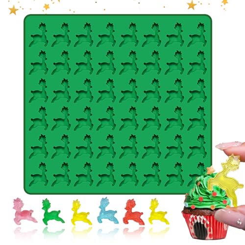 48 Mulden Weihnachtsthema Silikonform 3D Fondant Schokoladenform, Antihaft Weihnachten Pralinenform, für Schokolade, Süßigkeiten, Fondant (Form von Weihnachtshirsch) von UTEFIF