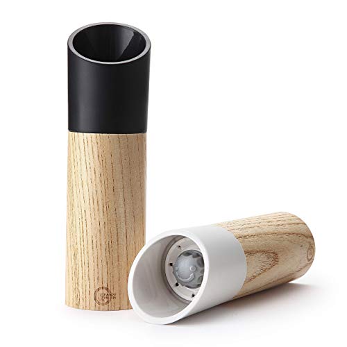 UTHANDO & PASSION Salz- und Pfeffermühle aus Holz (2er-Set) - Stufenlos verstellbares Keramikmahlwerk von UTHANDO & PASSION
