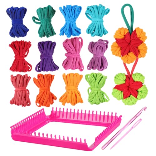 UTHCLO 1satz Anfänger Strickset Für Junge Mädchen Bunte Elastische Schlaufen Zum Weben Bastelbedarf Für Topflappen Und Kreative Projekte Inklusive Webstuhl Und Zubehör von UTHCLO