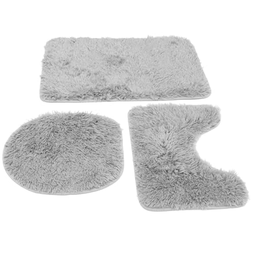 UTHCLO 1 Satz Teppich Nicht Zubehör quadratischer Toilettensitz Badezimmermatten Sanitary Pads Floor mat praktische Toilettenunterlage Wiederverwendbare Toilettenabdeckung Polyester Grey von UTHCLO