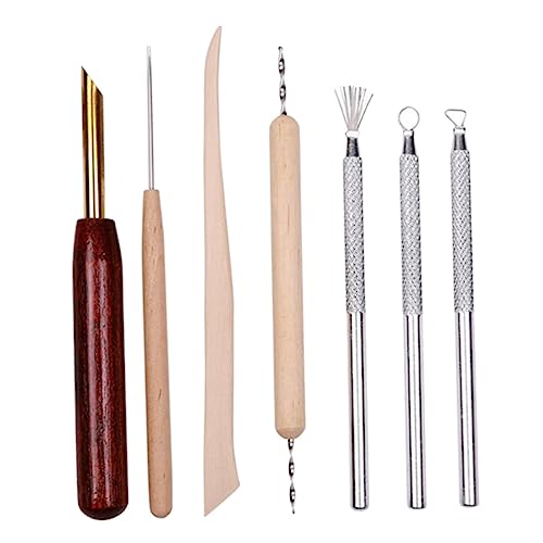 UTHCLO 1 Töpfer Ton Werkzeug Ofen Back Ton Gips Bastelmeißel Holzschnitzerei Handgefertigtes Steinzeug Vielseitiges Linoleum Schnitz Utensilien Set Bildhauerei von UTHCLO