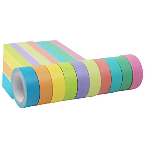 UTHCLO 10 Rollen Handgemachte Papierklebebänder Mischfarben Dekoratives DIY Klebeband für Planer Scrapbooking und Bastelprojekte Leicht Abreißbar Schädlich für Oberflächen UTHCLO 10 Rollen Handgemachte Papierklebebänder Mischfarben Dekoratives DIY Klebeband für Planer Scrapbooking und Bastelprojekte Leicht Abreißbar Schädlich für Oberflächen von UTHCLO